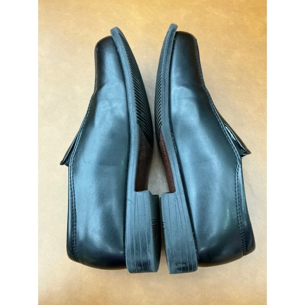 Stacy Adams Nate Loafers Boys Size 11 Black Square Toe Slip On Shoes